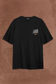 Motosiklet Harley Motor Built To Last Est 1903 Sırt Ön Baskılı Oversize Tişört Unisex T-Shirt