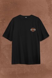 Motosiklet Harley Motor Clothes An American Sırt Ön Baskılı Oversize Tişört Unisex T-Shirt - Thumbnail