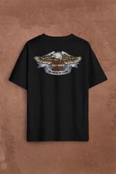 Motosiklet Harley Motor Clothes An American Sırt Ön Baskılı Oversize Tişört Unisex T-Shirt - Thumbnail