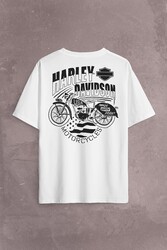 Motosiklet Harley Motor Made With PRide Est Sırt Ön Baskılı Oversize Tişört Unisex T-Shirt - Thumbnail