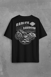 Motosiklet Harley Motor Made With PRide Est Sırt Ön Baskılı Oversize Tişört Unisex T-Shirt - Thumbnail