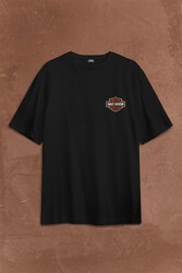 Motosiklet Harley Motor Orange Bar Ride Free Sırt Ön Baskılı Oversize Tişört Unisex T-Shirt - Thumbnail