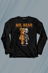 Mr Bear Robotic Ayı Urban Streetwear Sokak Uzun Kollu Tişört Baskılı T-Shirt - Thumbnail