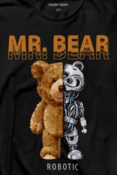 Mr Bear Robotic Ayı Urban Streetwear Sokak Uzun Kollu Tişört Baskılı T-Shirt - Thumbnail