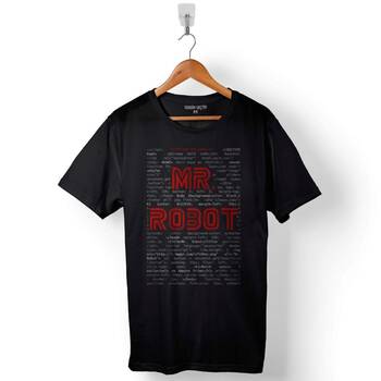 Mr. Mr Robot Who Is Fsocıety Code Ben Robot Baskılı Tişört Unisex T-Shirt