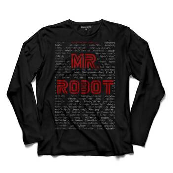 MR. MR ROBOT WHO IS FSOCIETY CODE BEN ROBOT UZUN KOLLU TİŞÖRT