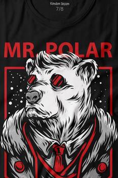 Mr Polar Kutup Ayısı Animal Baskılı Tişört Çocuk T-shirt