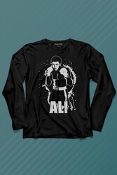 Muhammed Ali Boks Champion Boxing Uzun Kollu Tişört Baskılı T-Shirt - Thumbnail