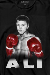 Muhammed Ali Boks Champion Boxing Uzun Kollu Tişört Baskılı T-Shirt - Thumbnail