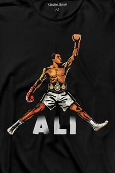 Muhammed Ali Boks Champion Boxing Uzun Kollu Tişört Baskılı T-Shirt