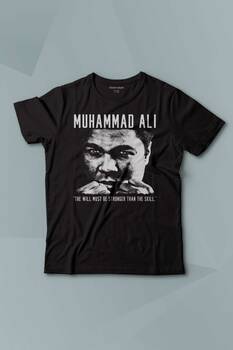 Muhammed Ali Box The Will Must Be Stronger Than The Skill Baskılı Çocuk Tişört Kısa Kollu