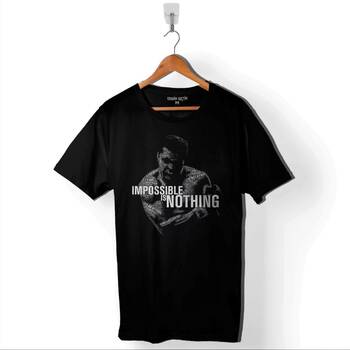 Muhammed Ali Clay Impossible Is Nothing Boksör Baskılı Tişört Unisex T-Shirt