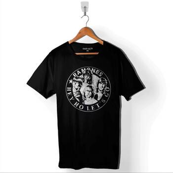 Musical Ramones Punk Rock Hey Ho Lets Go Baskılı Tişört Unisex T-Shirt