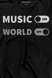 MusicOn World Off Müzik Dünya Uzun Kollu Tişört Baskılı T-Shirt - Thumbnail