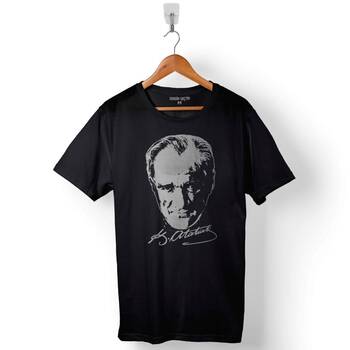 Mustafa Kemal Atatürk İmzası İmza 10 Kasım Baskılı Tişört Unisex T-Shirt