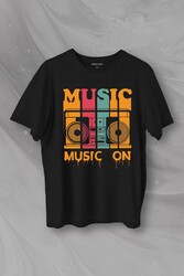 Müzik Music On Kaset Teyp Baskılı Tişört Unisex T-Shirt - Thumbnail