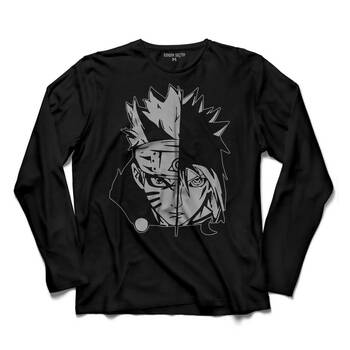 NARUTO AND SASUKE UZUMAKI UCHIHA DECAL UZUN KOLLU TİŞÖRT