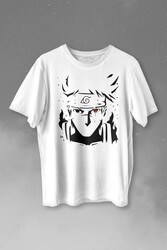 Naruto Kakashi Anime Dizi Baskılı Tişört Unisex T-shirt - Thumbnail