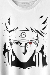 Naruto Kakashi Anime Dizi Baskılı Tişört Unisex T-shirt - Thumbnail