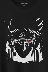 Naruto Kakashi Anime Dizi Baskılı Tişört Unisex T-Shirt - Thumbnail