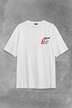 Naruto Kakashi Anime Dizi Sırt Ön Baskılı Oversize Tişört Unisex T-Shirt