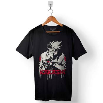 Naruto Kakashı Anime Manga Baskılı Tişört Unisex T-Shirt