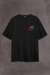 Naruto Kakashi Anime Manga Sırt Ön Baskılı Oversize Tişört Unisex T-Shirt - Thumbnail