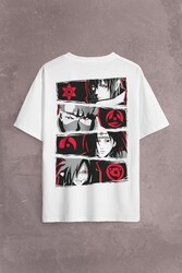 Naruto Kakashi Anime Manga Sırt Ön Baskılı Oversize Tişört Unisex T-Shirt - Thumbnail