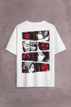 Naruto Kakashi Anime Manga Sırt Ön Baskılı Oversize Tişört Unisex T-Shirt