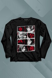 Naruto Kakashi Anime Manga Uzun Kollu Tişört Baskılı T-Shirt - Thumbnail