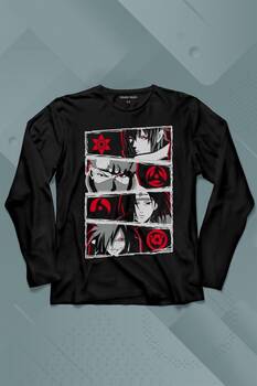 Naruto Kakashi Anime Manga Uzun Kollu Tişört Baskılı T-Shirt