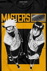 Naruto Kakashi Masters Anime Dizi Ustalar Japonca Uzun Kollu Tişört Baskılı T-Shirt - Thumbnail