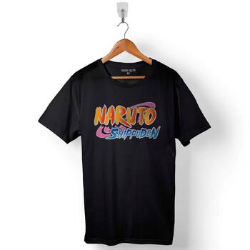 Naruto Shippuuden Logo Baskılı Tişört Unisex T-Shirt