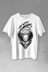 Naruto Wolf Kakashi Anime Manga Baskılı Tişört Unisex T-shirt - Thumbnail