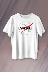 Nasa Logosu Siyah Kırmızı Uzay Cosmos Baskılı Tişört Unisex T-shirt - Thumbnail