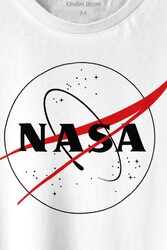 Nasa Logosu Siyah Kırmızı Uzay Cosmos Baskılı Tişört Unisex T-shirt - Thumbnail