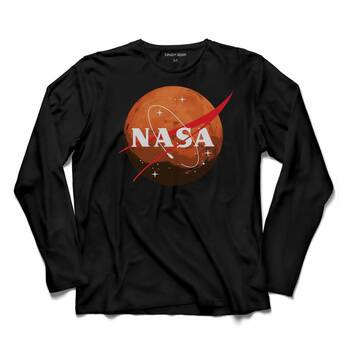 NASA MARS GEZEGEN LOGOSU COSMOS ASTRONOT UZUN KOLLU TİŞÖRT