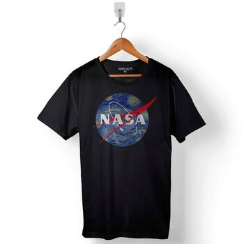 Nasa Uzay Cosmos Logolu Baskılı Tişört Unisex T-Shirt