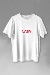 Nasa Wom Göğüs Logo Ulusal Havacılık Ve Uzay ABD Baskılı Tişört Unisex T-shirt - Thumbnail