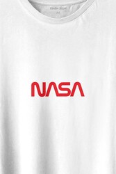 Nasa Wom Göğüs Logo Ulusal Havacılık Ve Uzay ABD Baskılı Tişört Unisex T-shirt - Thumbnail