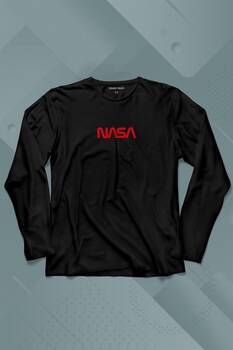 Nasa Wom Göğüs Logo Ulusal Havacılık Ve Uzay Abd Uzun Kollu Tişört Baskılı T-Shirt