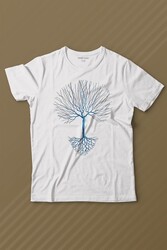 Nature Hayat Ağacı Kuru Ağaç Kökü Baskılı Tişört Çocuk T-shirt - Thumbnail