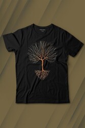 Nature Hayat Ağacı Kuru Ağaç Kökü Baskılı Tişört Çocuk T-shirt - Thumbnail