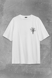 Nature Hayat Ağacı Kuru Ağaç Kökü Sırt Ön Baskılı Oversize Tişört Unisex T-Shirt - Thumbnail