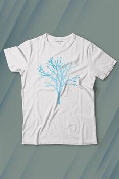 Nature Hayat Ağacı Kuru Ağaç Silüeti Baskılı Tişört Çocuk T-shirt