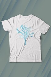 Nature Hayat Ağacı Kuru Ağaç Silüeti Baskılı Tişört Çocuk T-shirt - Thumbnail