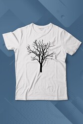 Nature Hayat Ağacı Kuru Ağaç Silüeti Baskılı Tişört Çocuk T-shirt - Thumbnail