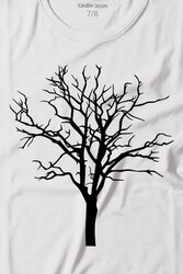 Nature Hayat Ağacı Kuru Ağaç Silüeti Baskılı Tişört Çocuk T-shirt - Thumbnail