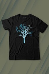 Nature Hayat Ağacı Kuru Ağaç Silüeti Baskılı Tişört Çocuk T-shirt - Thumbnail