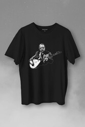 Neşet Ertaş Bozkırın Tezenesi Halk Müziği Bağlama Baskılı Tişört Unisex T-Shirt - Thumbnail